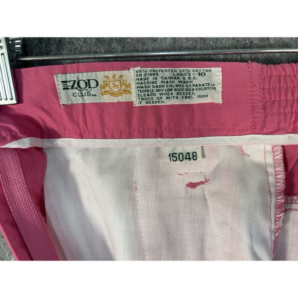 Vintage Izod Club Women's Pink Pleated High Waist Belted Shorts Size 10 - Picture 9 of 12